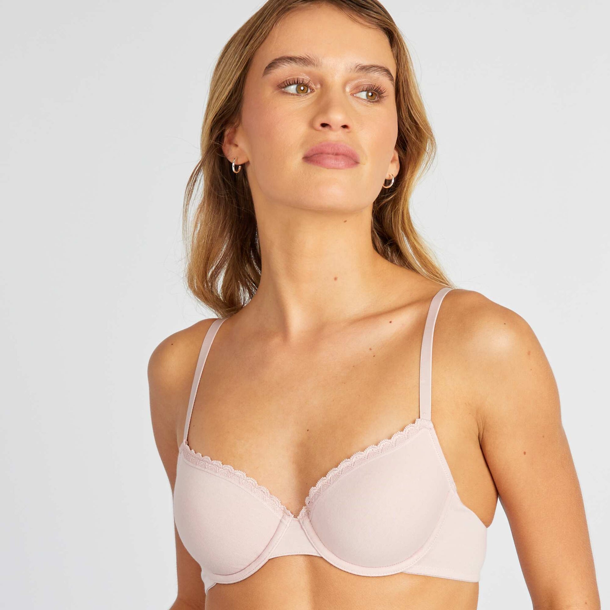 Soutien-gorge paddé coton ROSE POUDRé