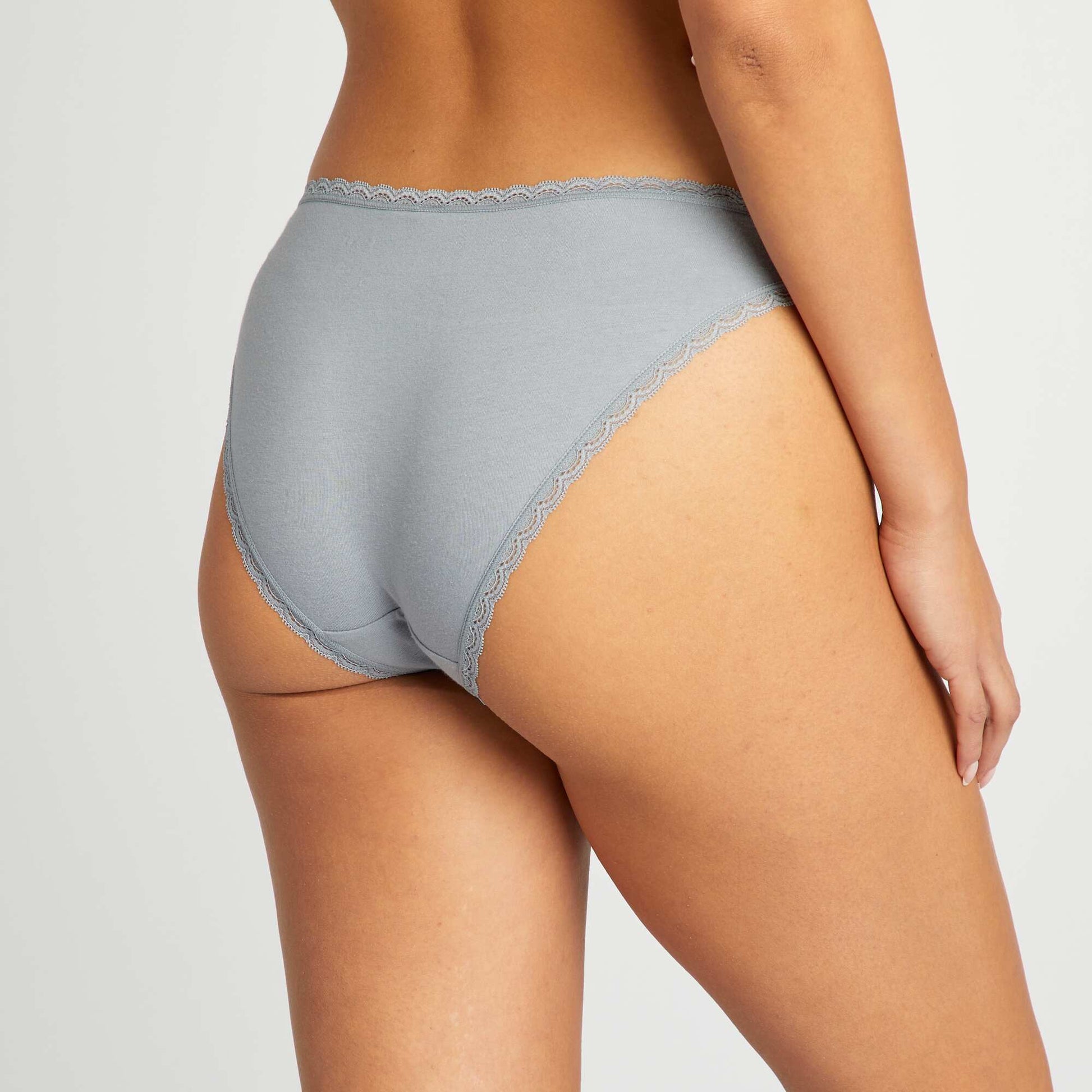Lot de 2 culottes en coton BLEU GRISé