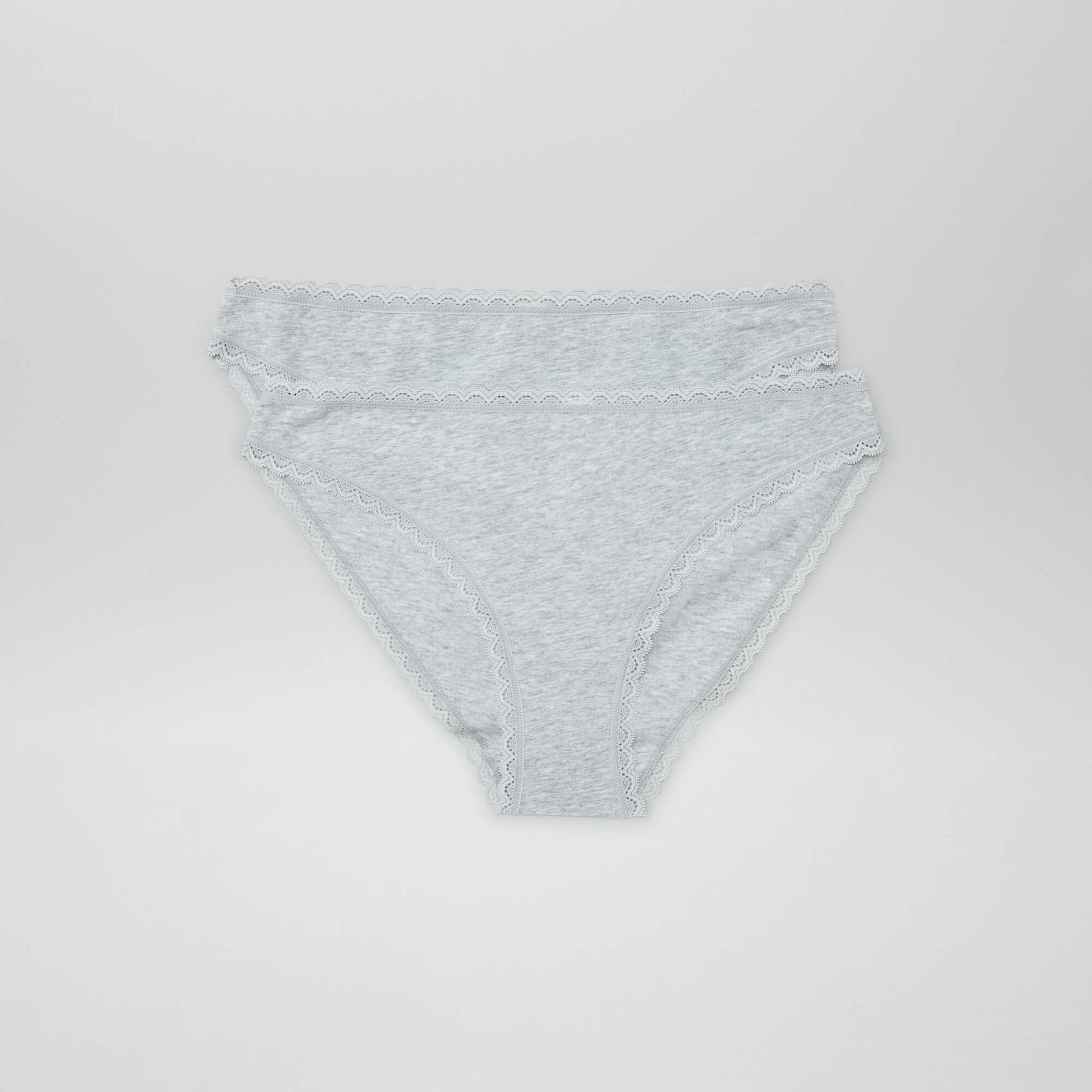 Lot de 2 culottes en coton GRIS CHINé