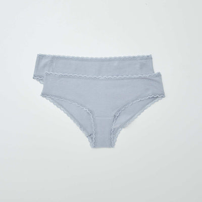 Lot de 2 shorties coton BLEU