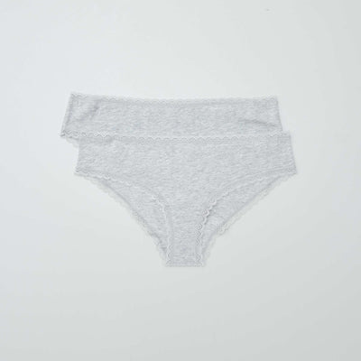 Lot de 2 shorties coton GRIS