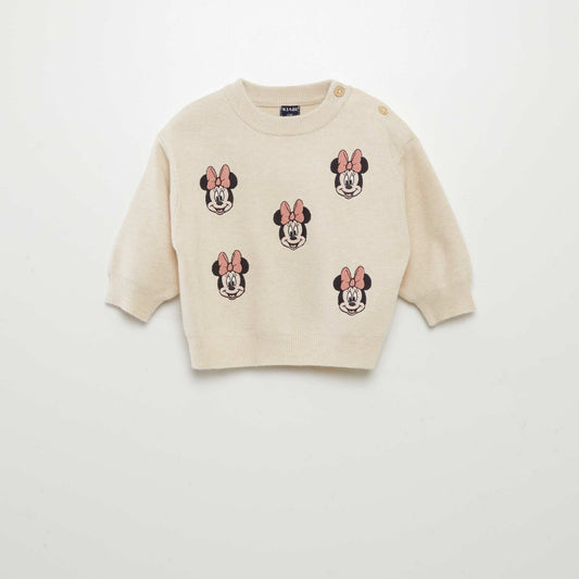 Pull 'Minnie' 'Disney' avec broderies Beige