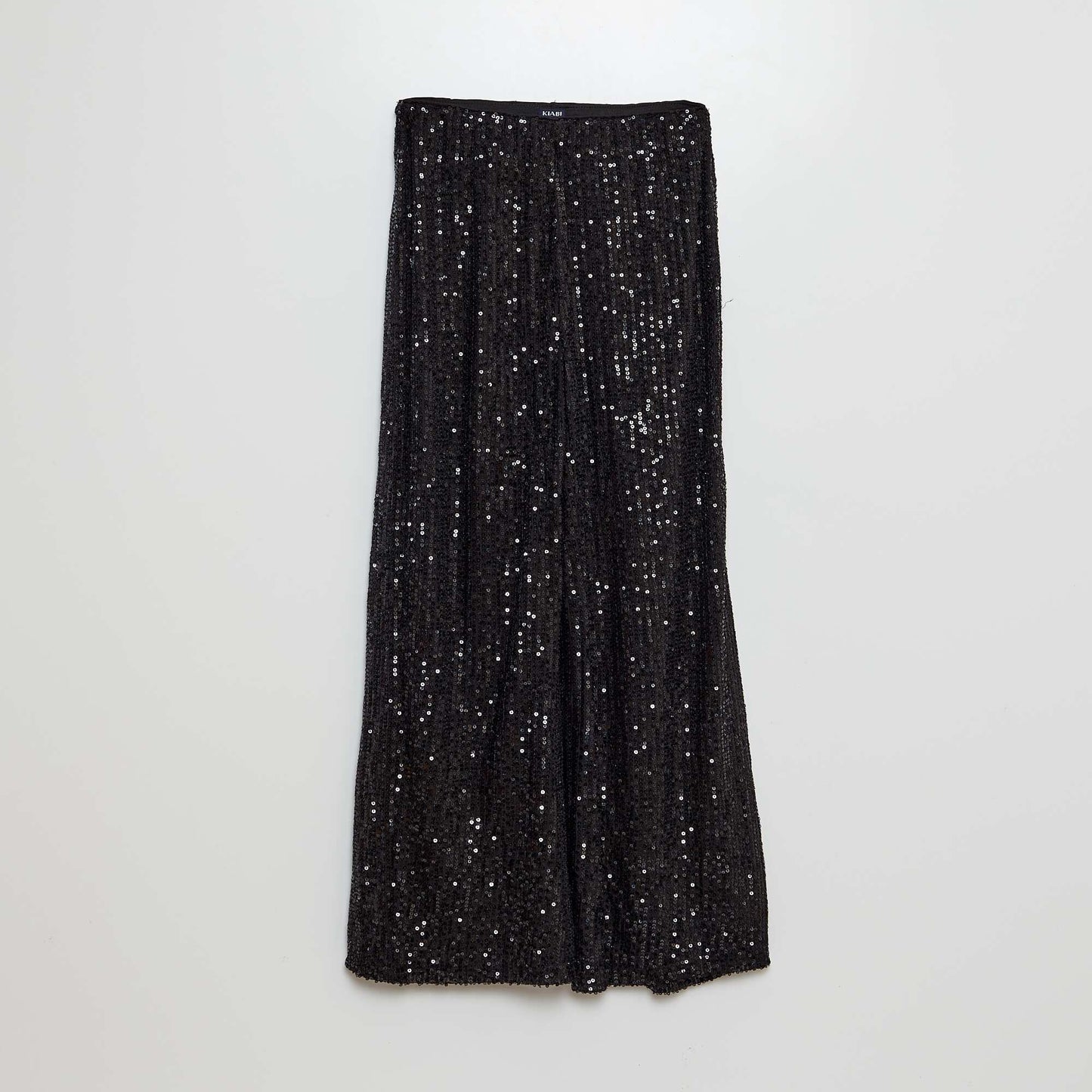 Pantalon droit à sequins noir