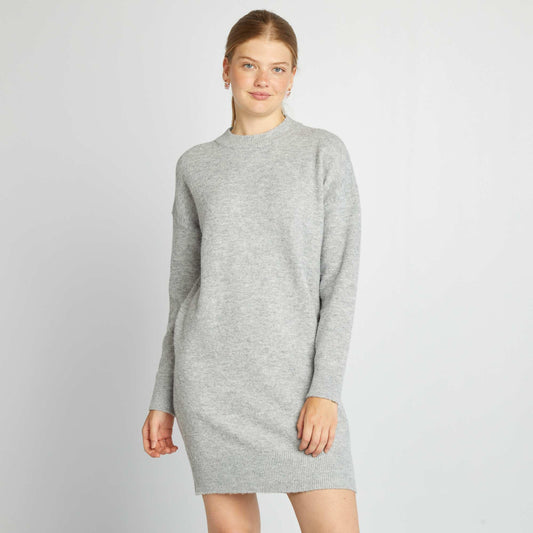 Robe pull en maille Gris