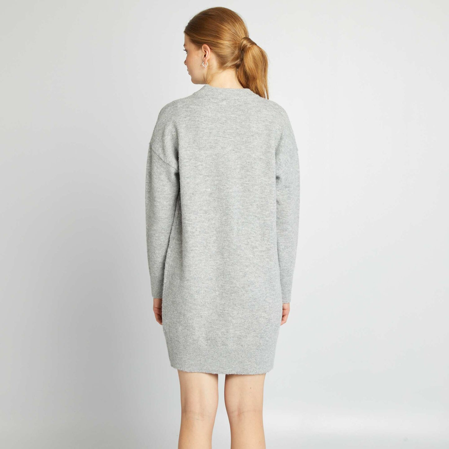 Robe pull en maille Gris