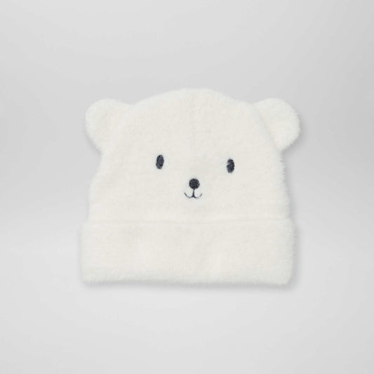 Bonnet doux 'ourson' Blanc