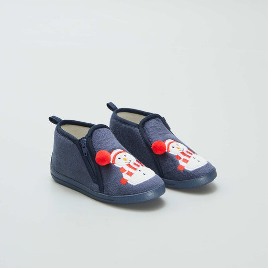 Chaussons bottillons de Noël Bleu