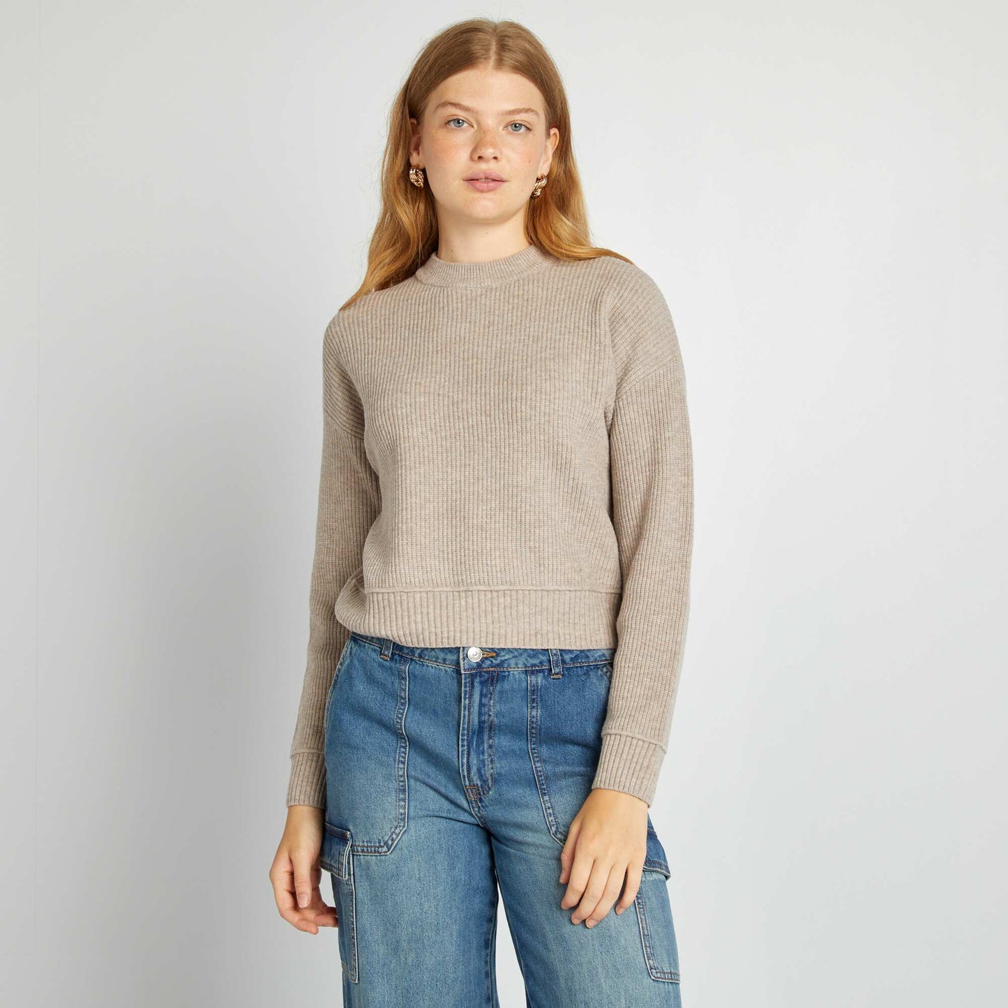 Pull en maille épaisse Beige