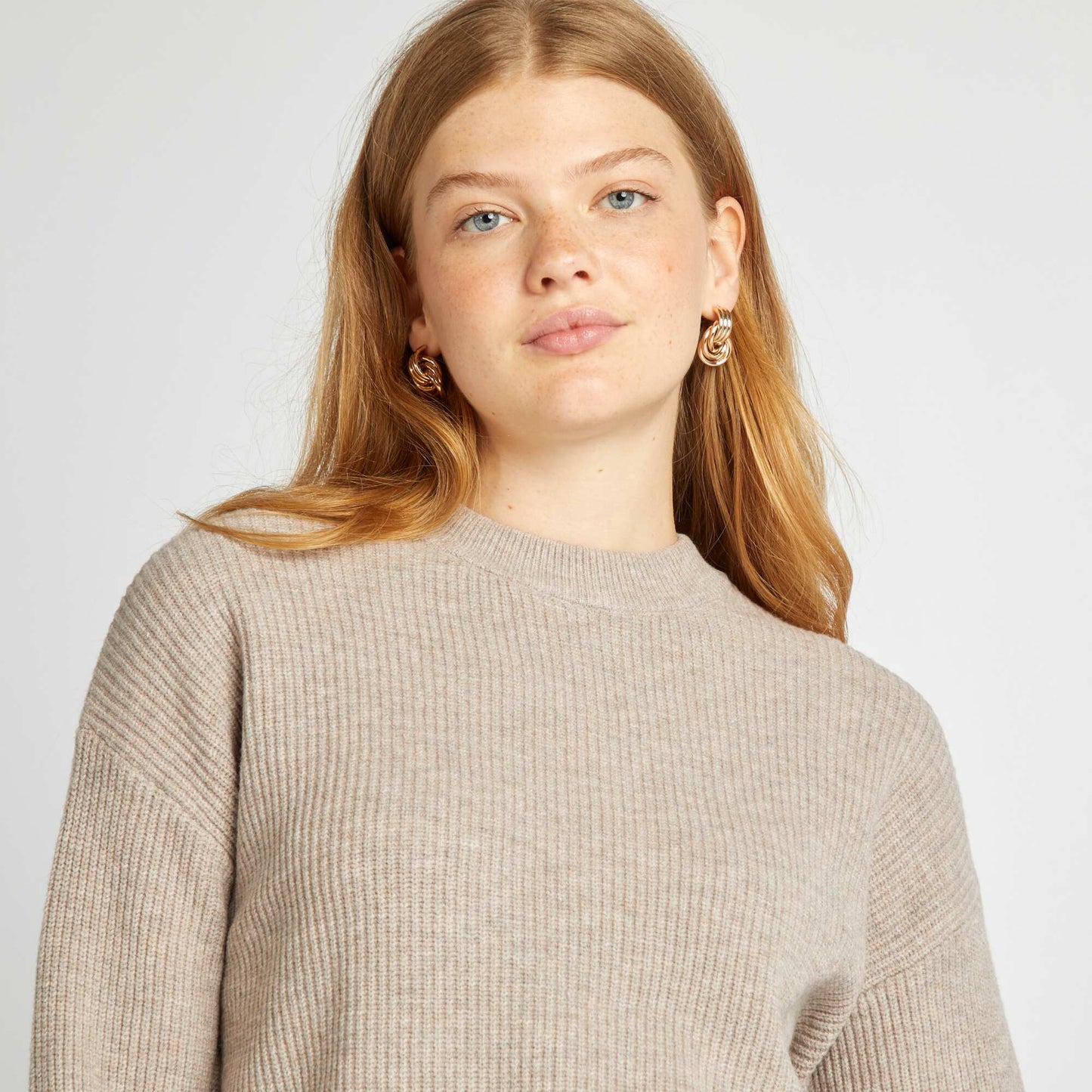 Pull en maille épaisse Beige