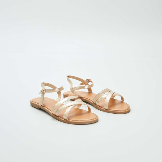 Sandales à brides doré JAUNE