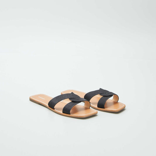 Claquettes pailletées NOIR