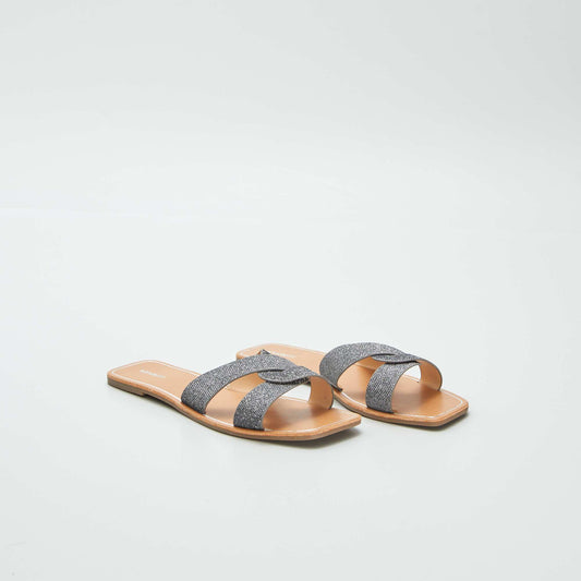 Claquettes pailletées GRIS