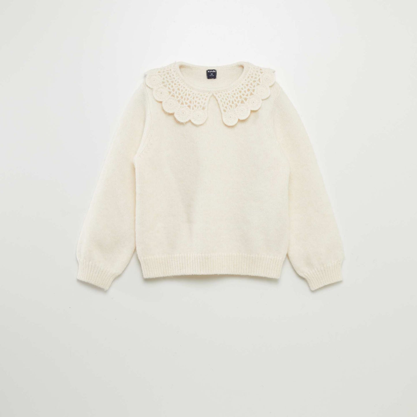 Pull en maille col claudine Beige