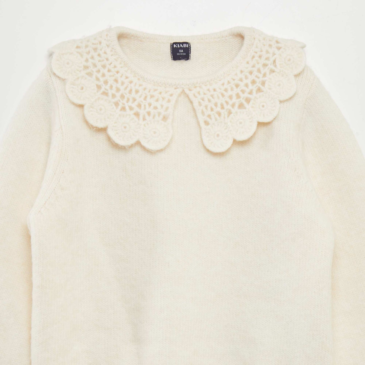 Pull en maille col claudine Beige