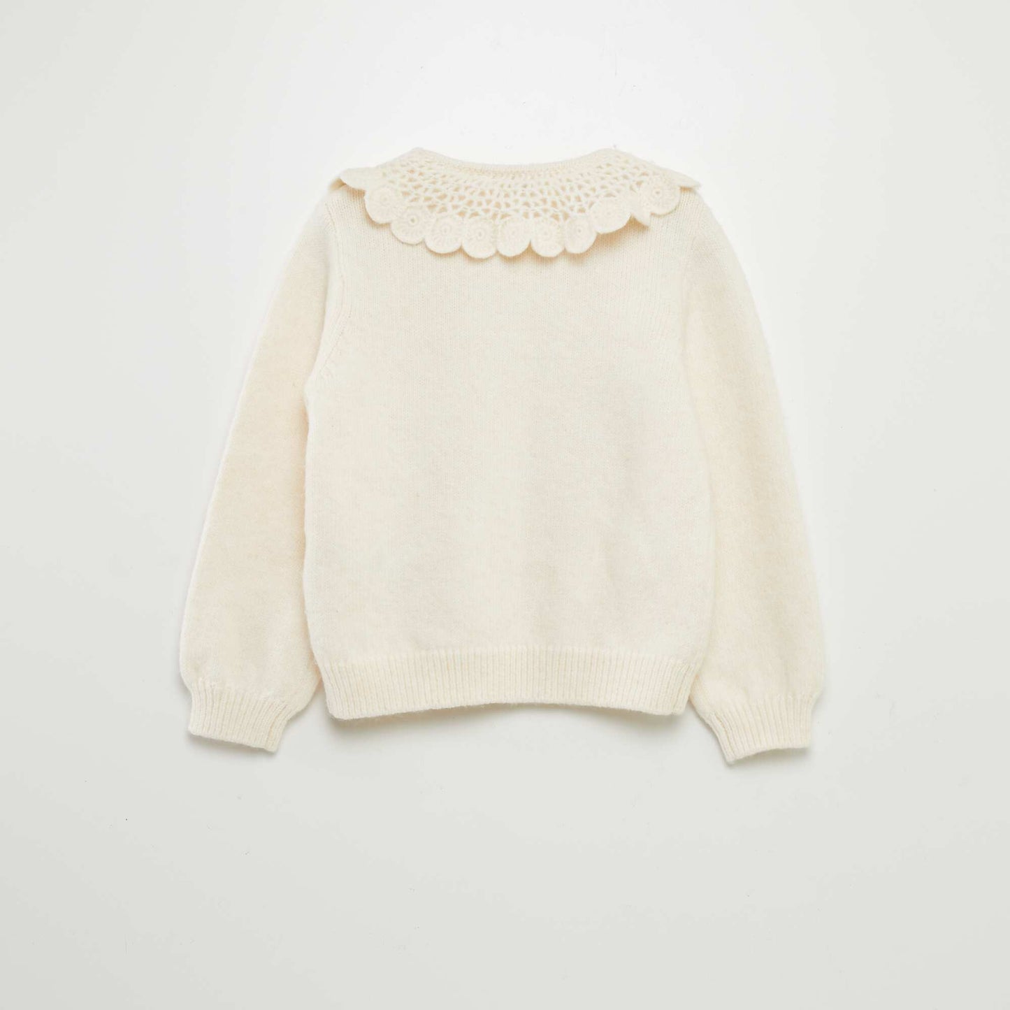 Pull en maille col claudine Beige