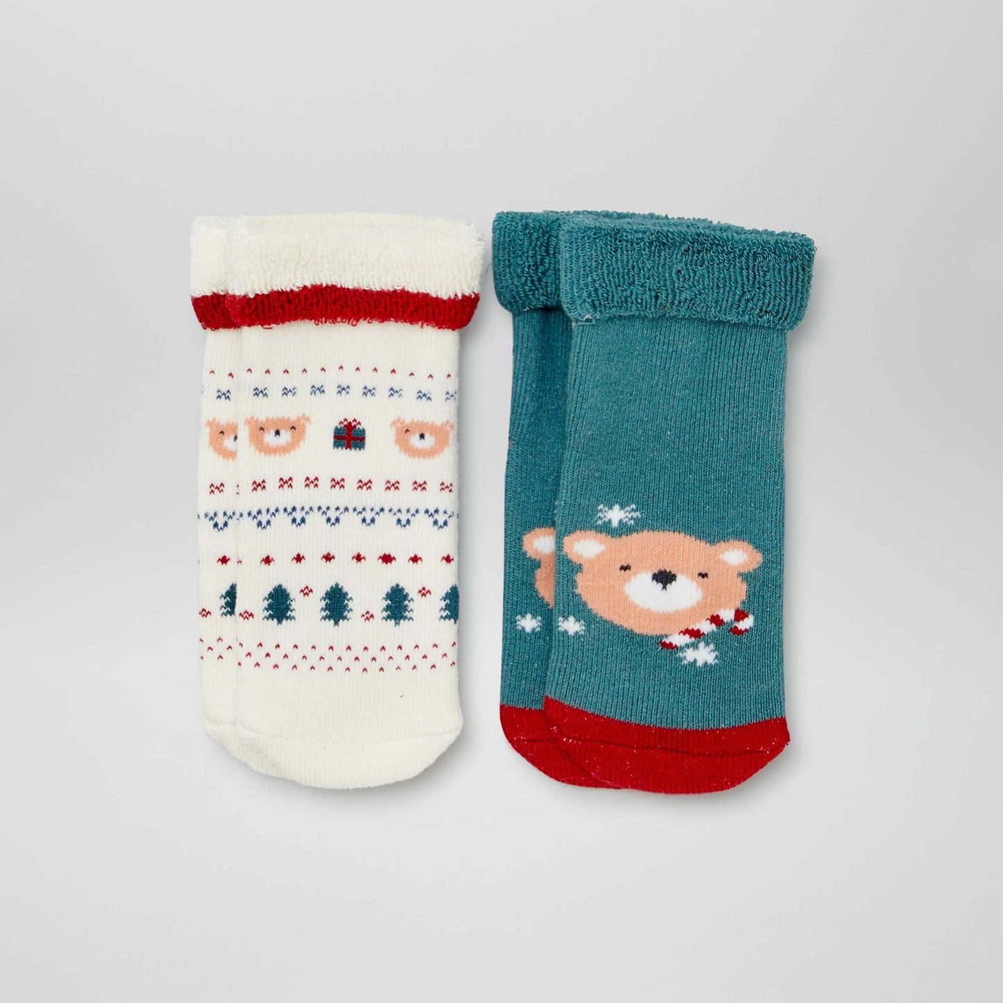 Chaussettes de Noël en maille épaisse - lot de 2 Vert