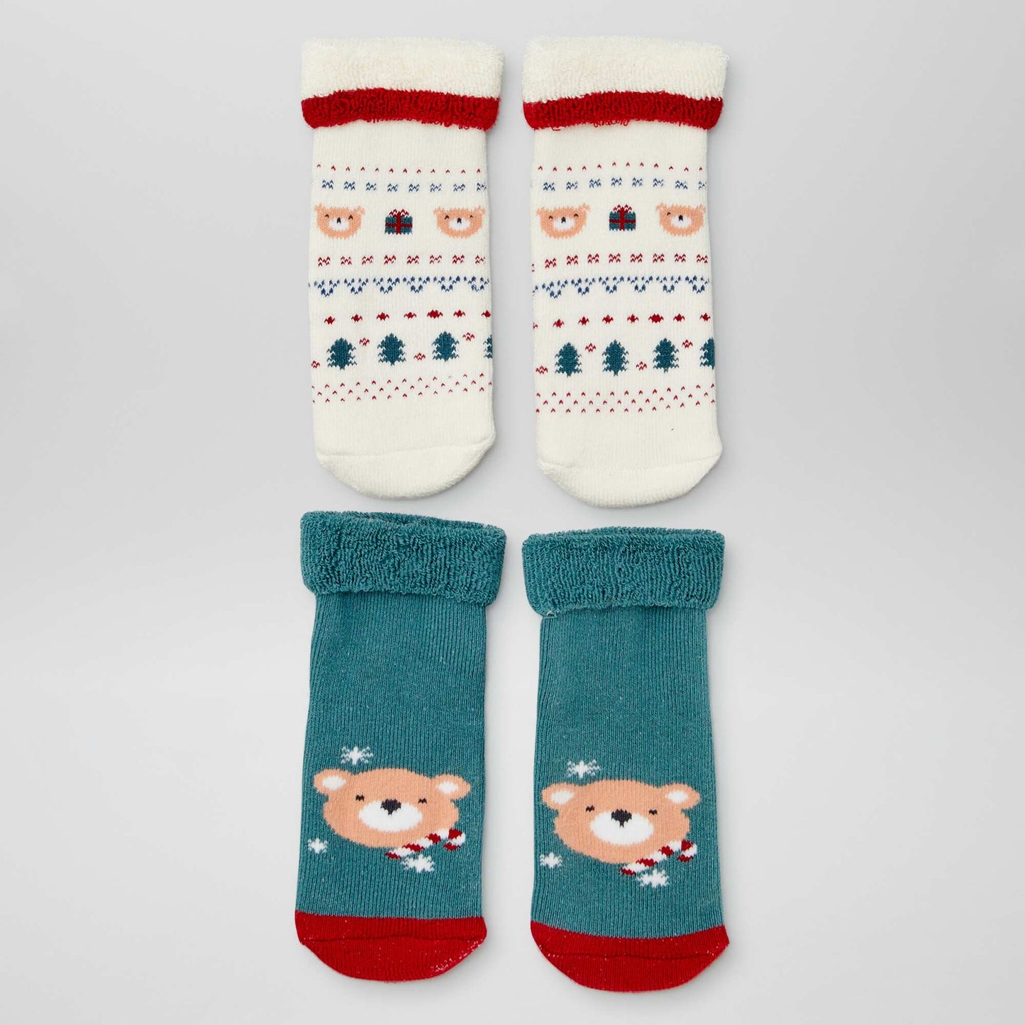 Chaussettes de Noël en maille épaisse - lot de 2 Vert