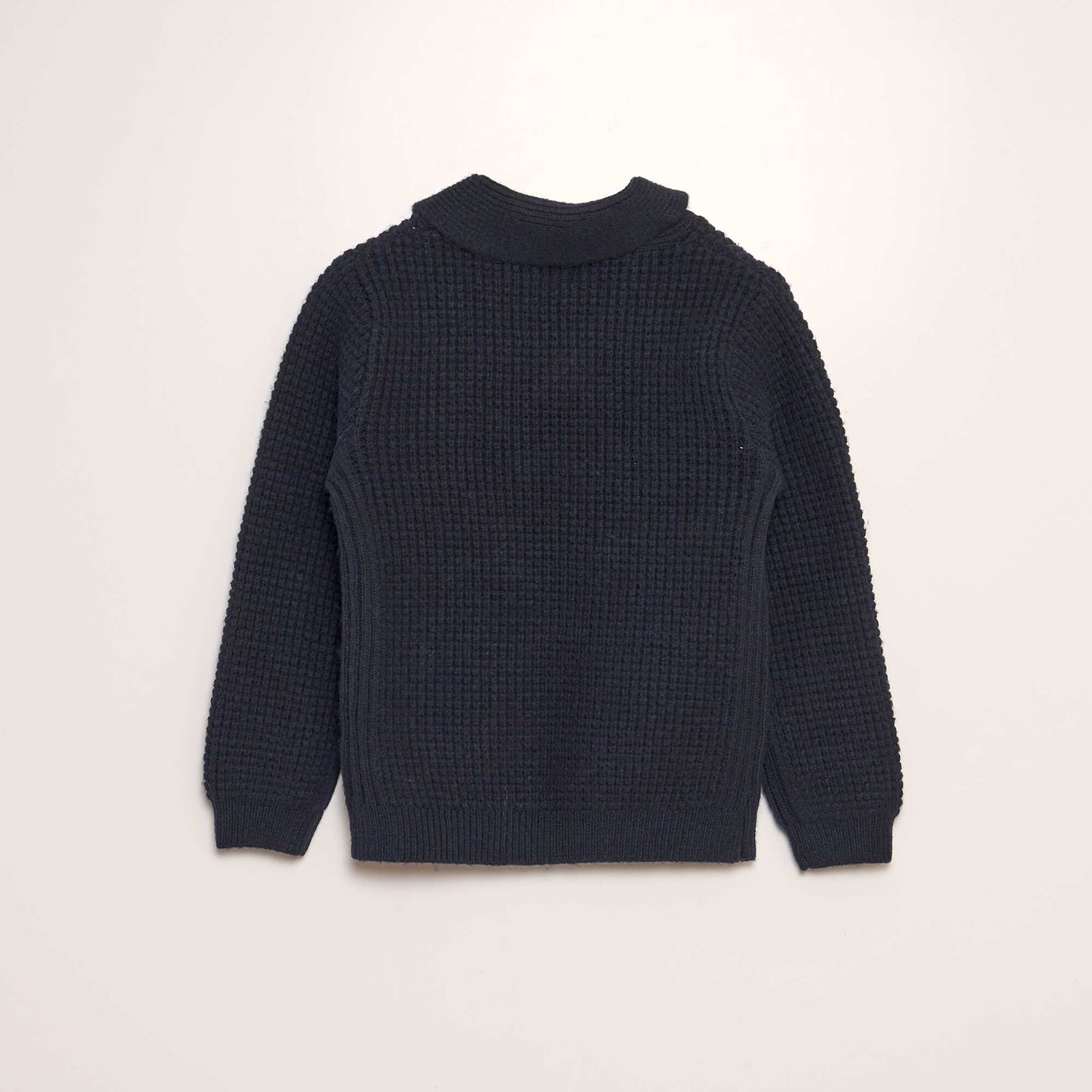 Pull en tricot avec col châle Bleu