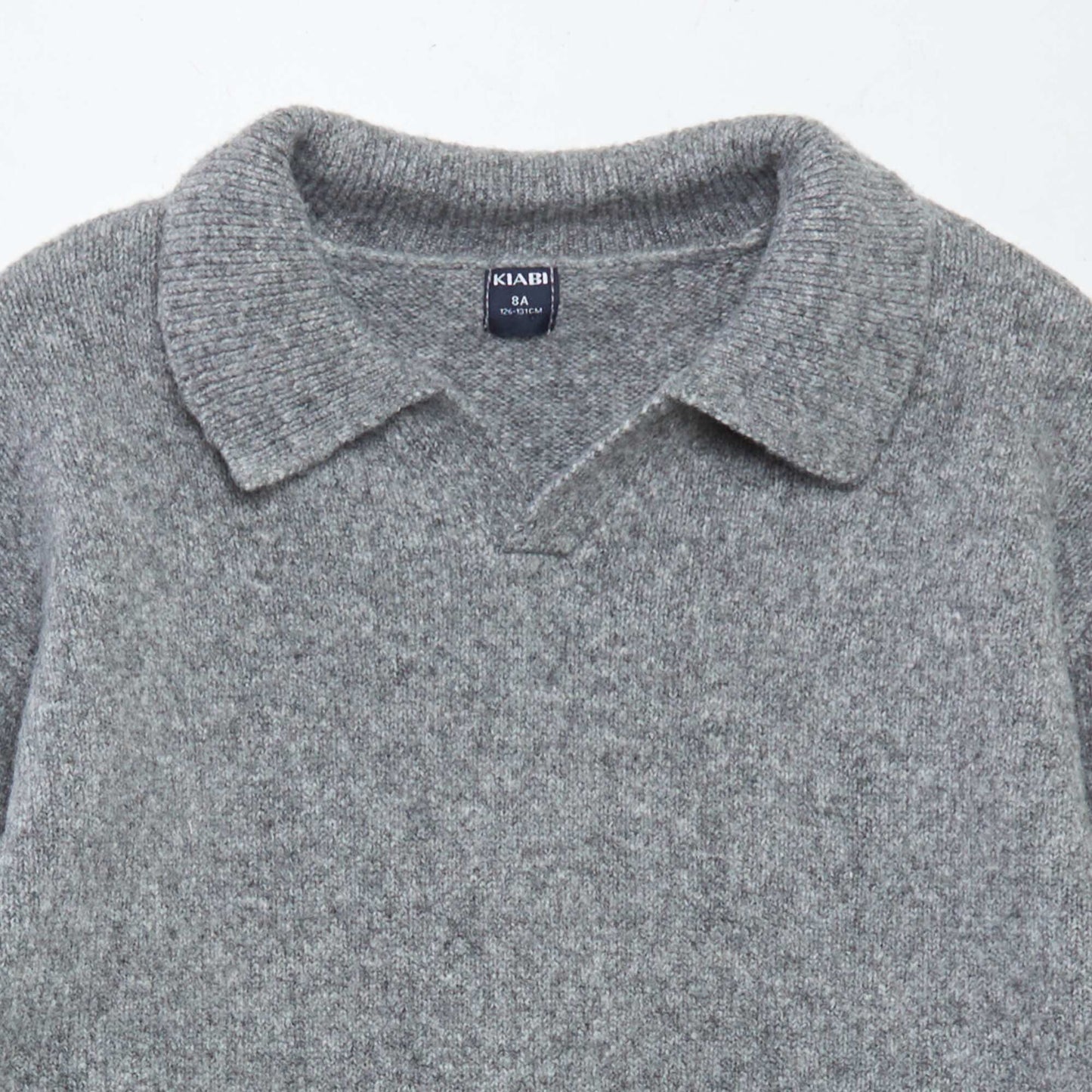 Pull en maille avec col polo Gris