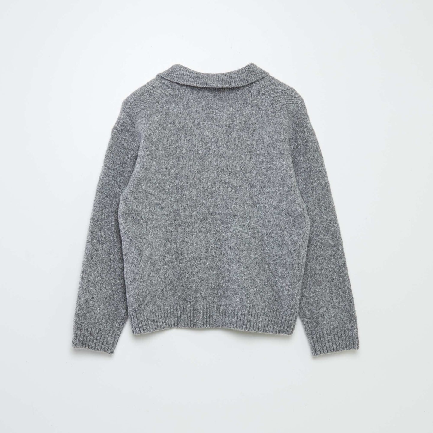 Pull en maille avec col polo Gris