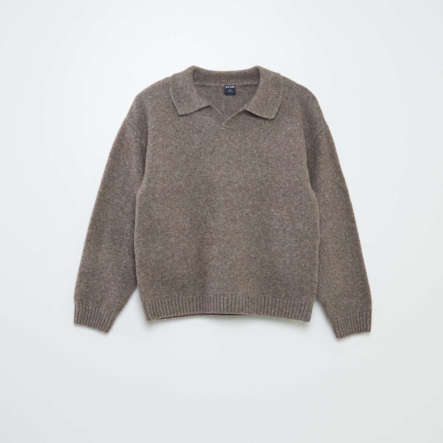 Pull en maille avec col polo Marron