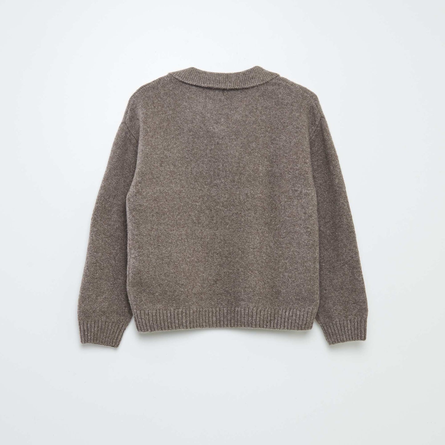 Pull en maille avec col polo Marron