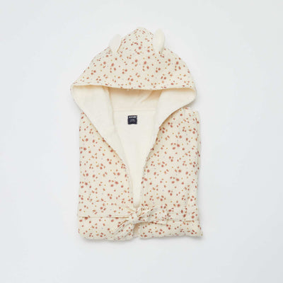 Peignoir en éponge et gaze de coton - Kiabi Home ECRU/ROSE