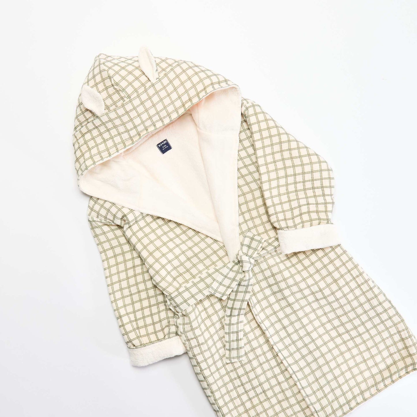 Peignoir en éponge et gaze de coton - Kiabi Home KAKI