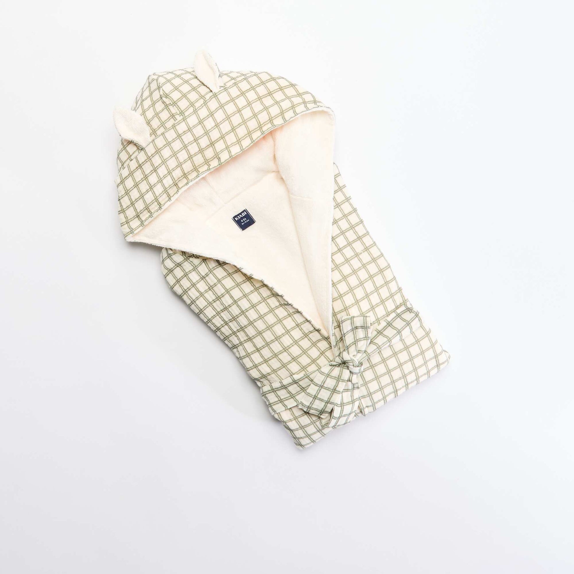 Peignoir en éponge et gaze de coton - Kiabi Home KAKI