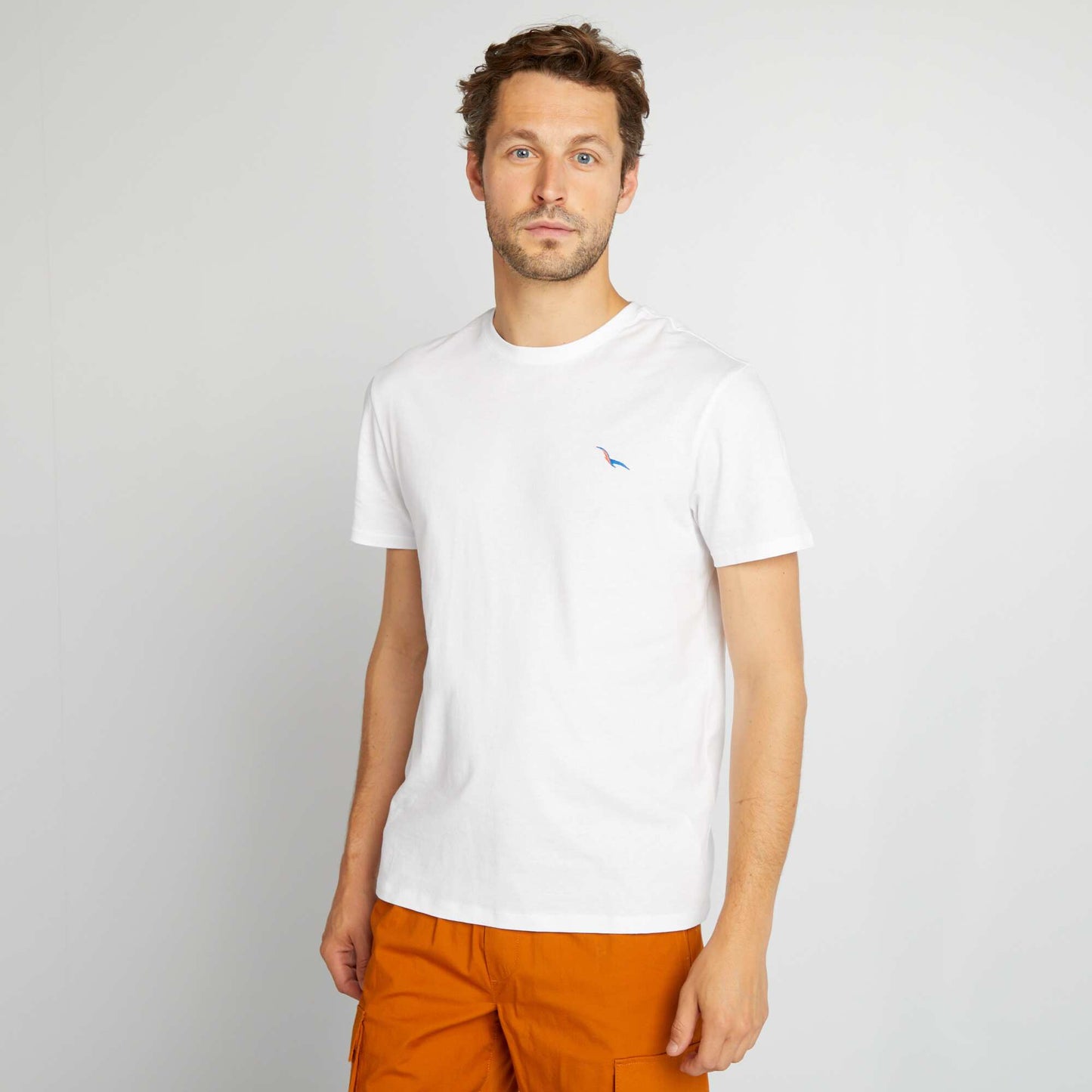 T-shirt avec large imprimé au dos Blanc