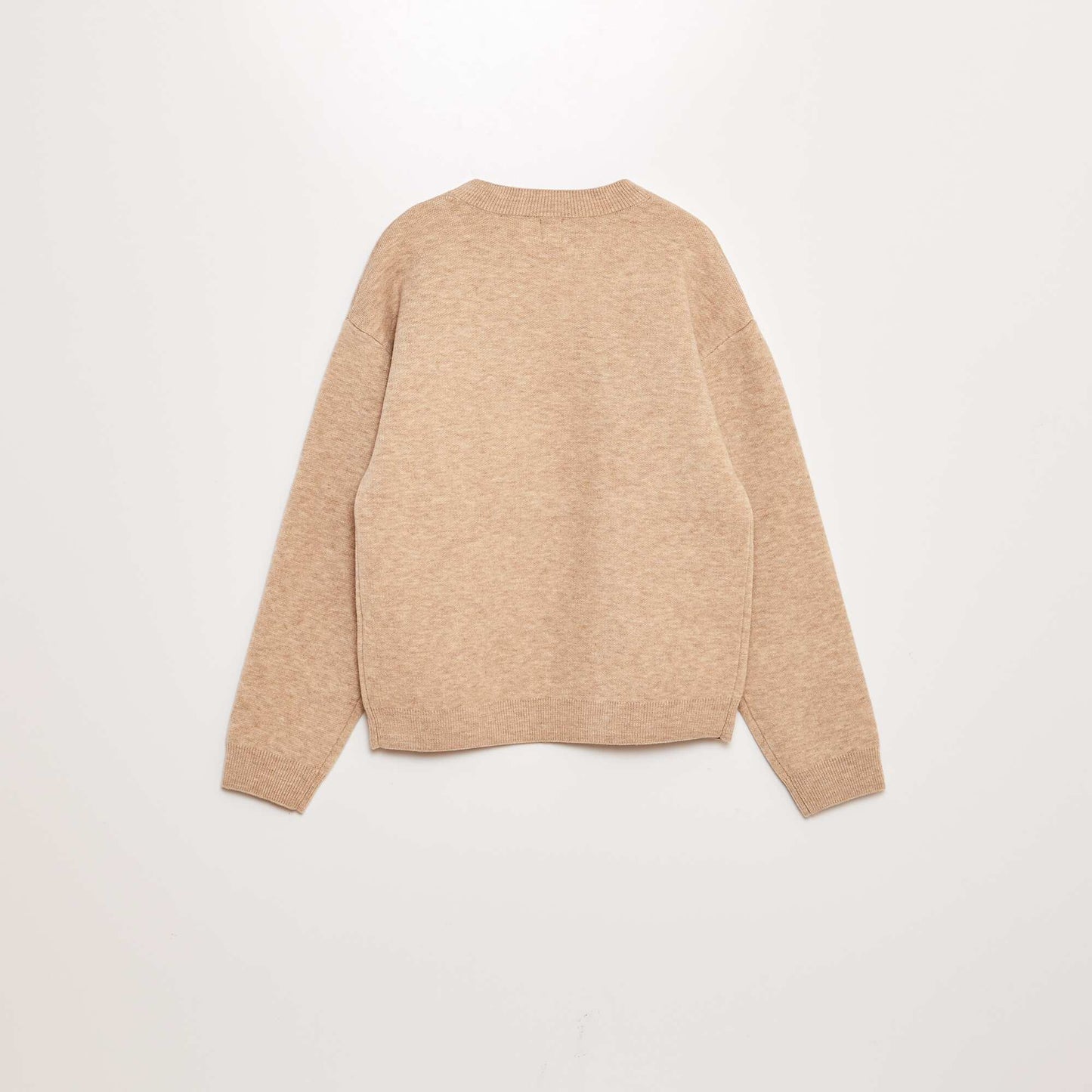 Pull en maille douce col rond Marron