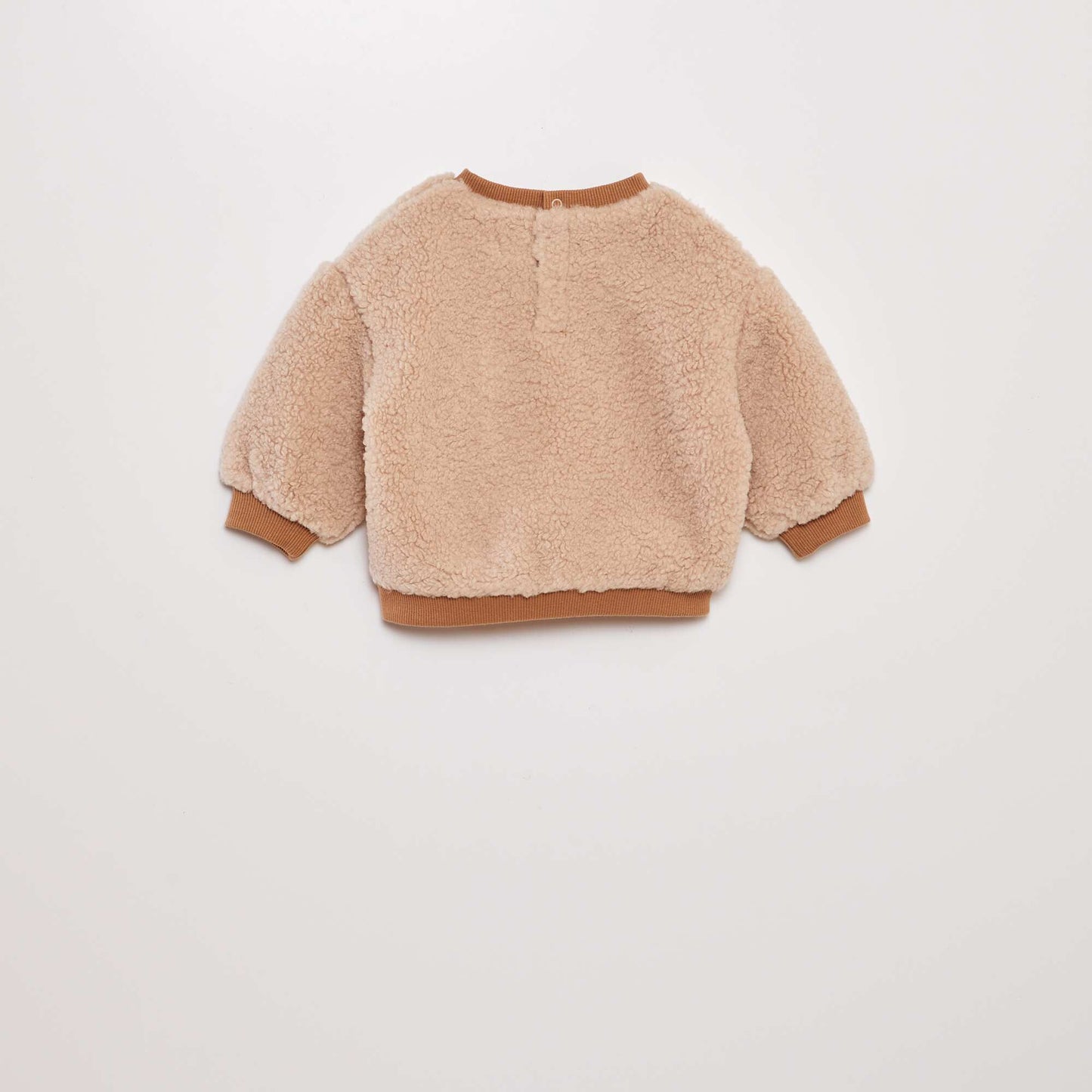 Sweat en sherpa avec poche poitrine Beige