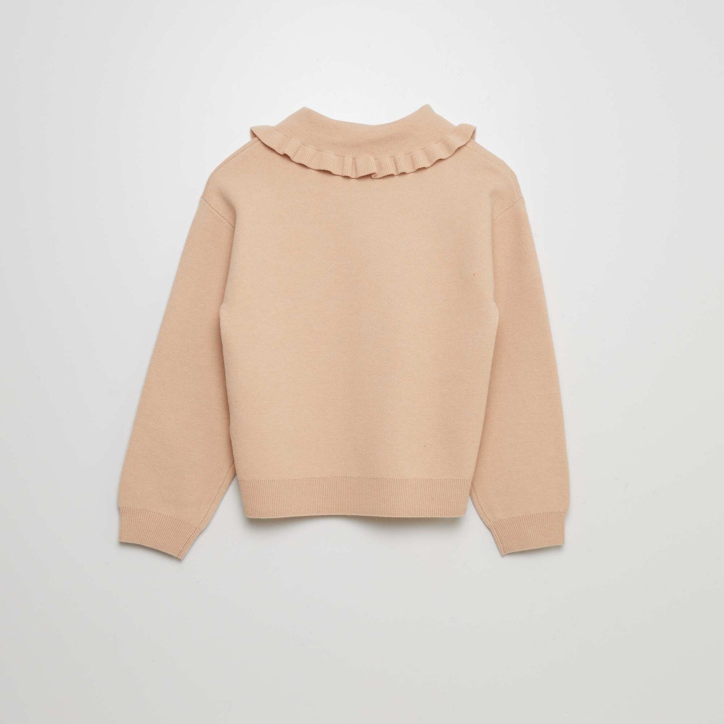 Pull uni à col claudine Beige