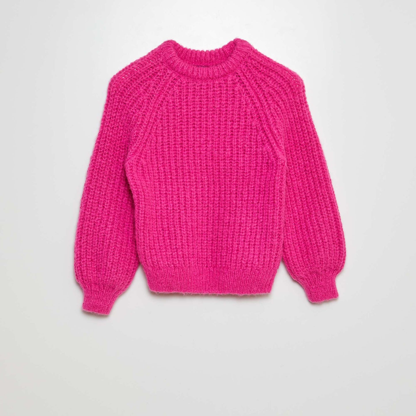 Pull tricot à maille moulinée Rose