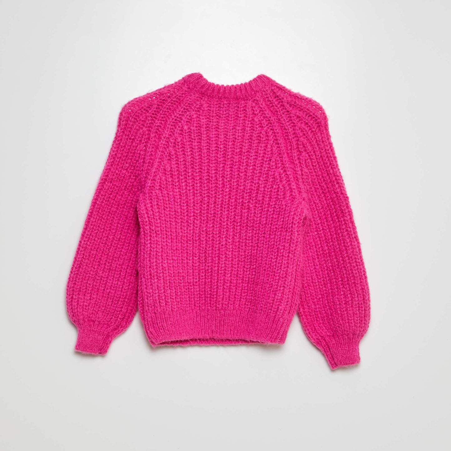 Pull tricot à maille moulinée Rose