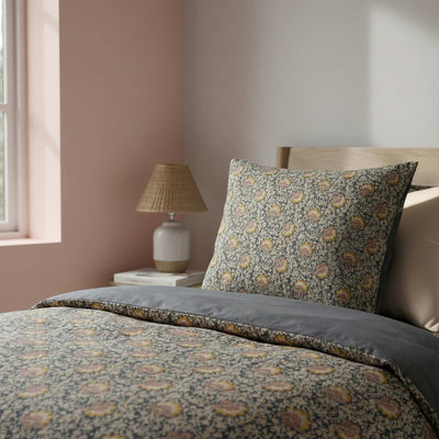 Parure de lit 1 personne 140 x 200cm en coton 57 fils - Kiabi Home GRIS FLEURI