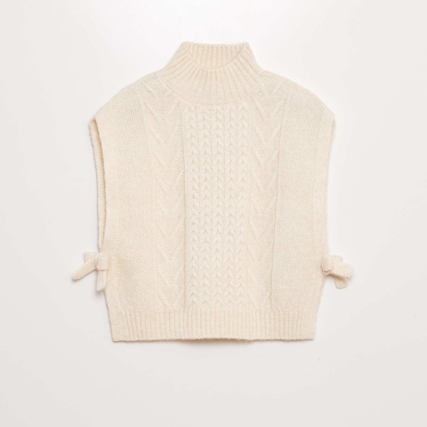 Pull sans manches en tricot Blanc