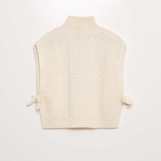 Pull sans manches en tricot Blanc