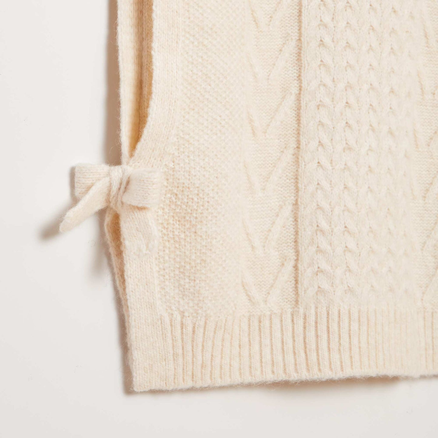 Pull sans manches en tricot Blanc