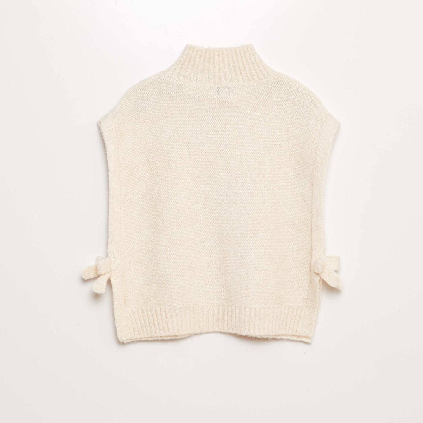 Pull sans manches en tricot Blanc