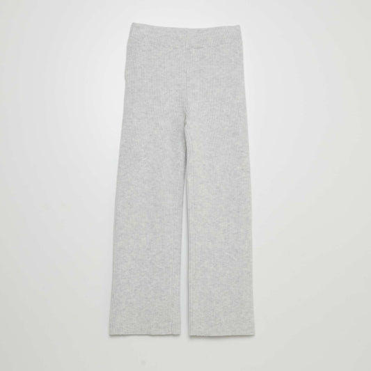 Pantalon flare en maille Gris