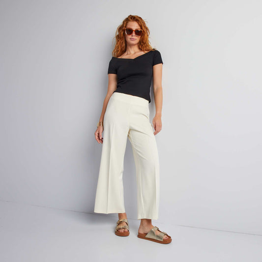 Pantalon tailleur taille haute Blanc