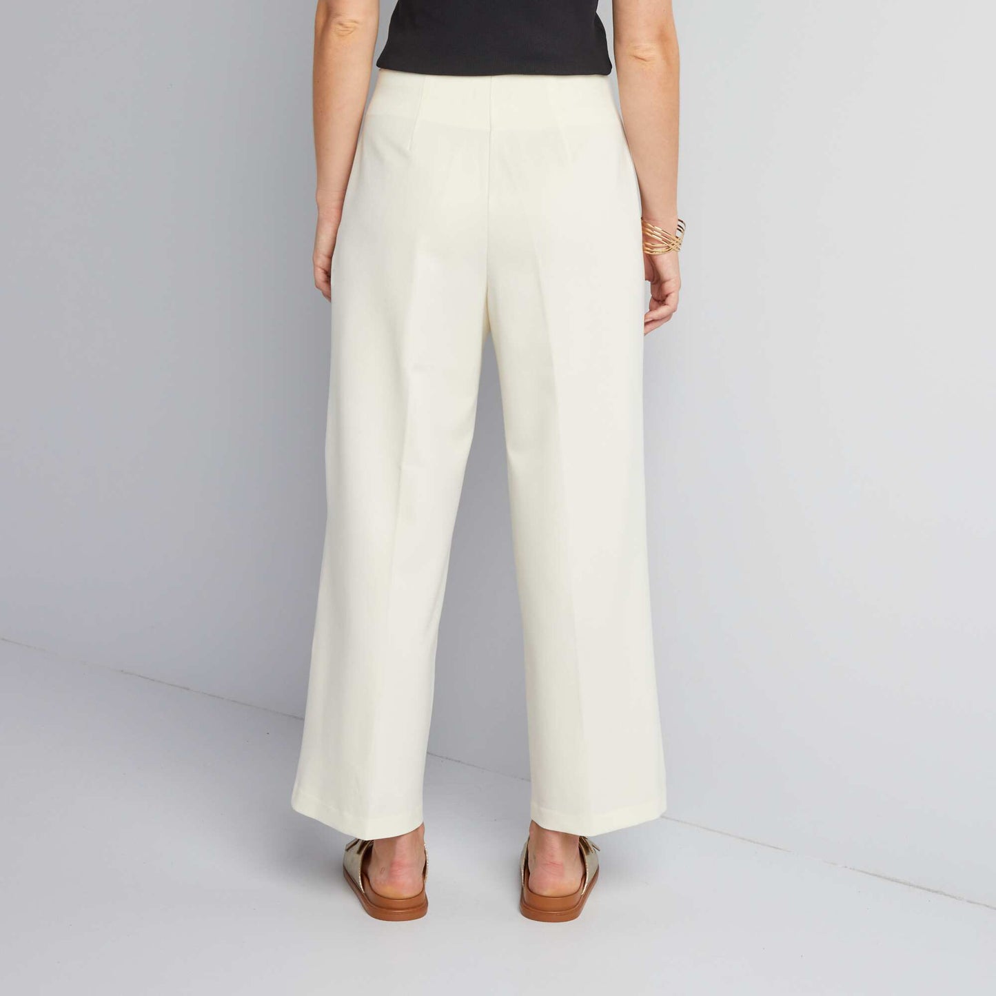 Pantalon tailleur taille haute Blanc