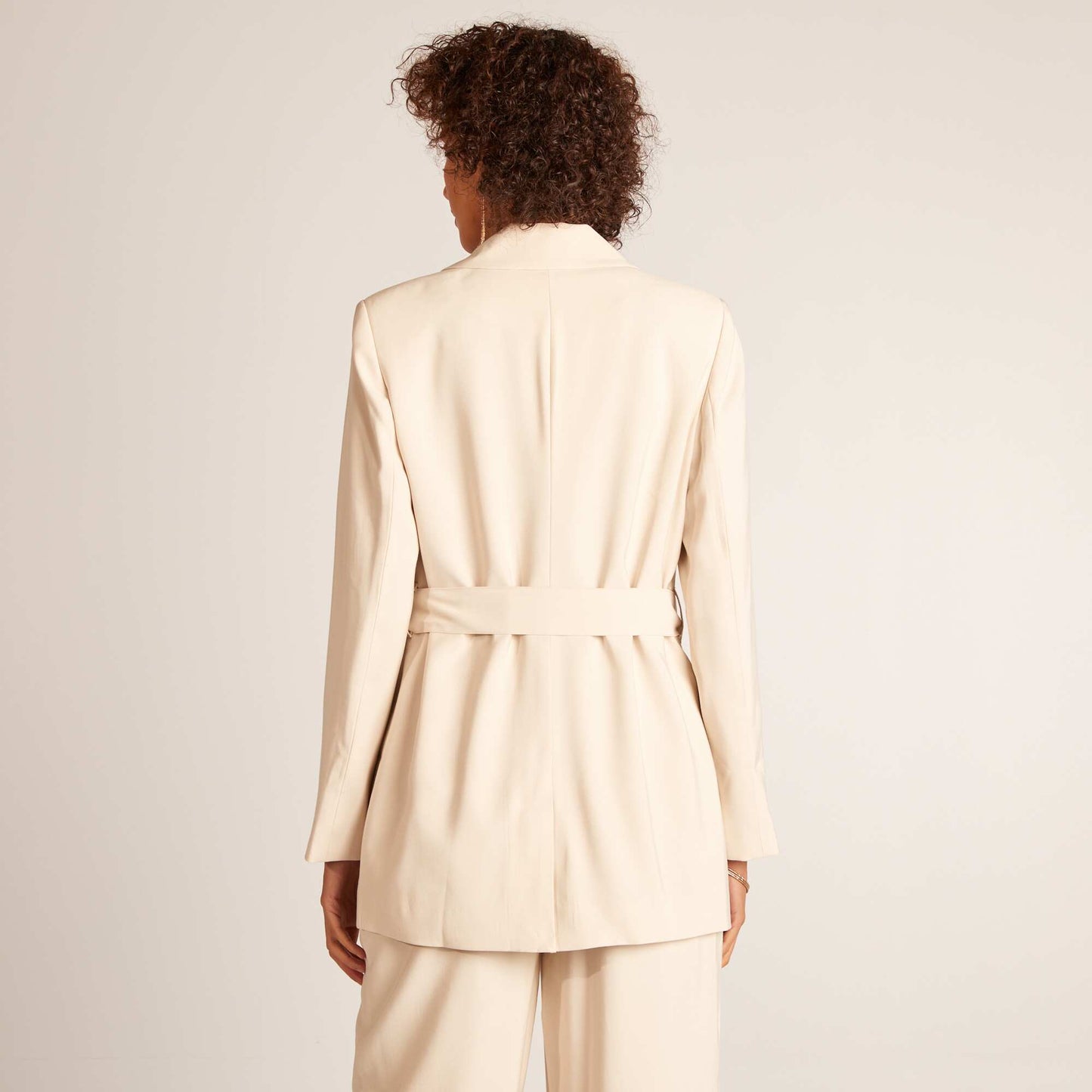 Veste tailleur avec ceinture à nouer BEIGE