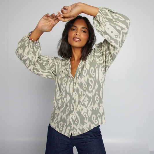 Blouse fluide imprimée KAKI