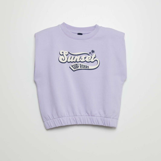 Sweat sans manches avec épaulettes Violet