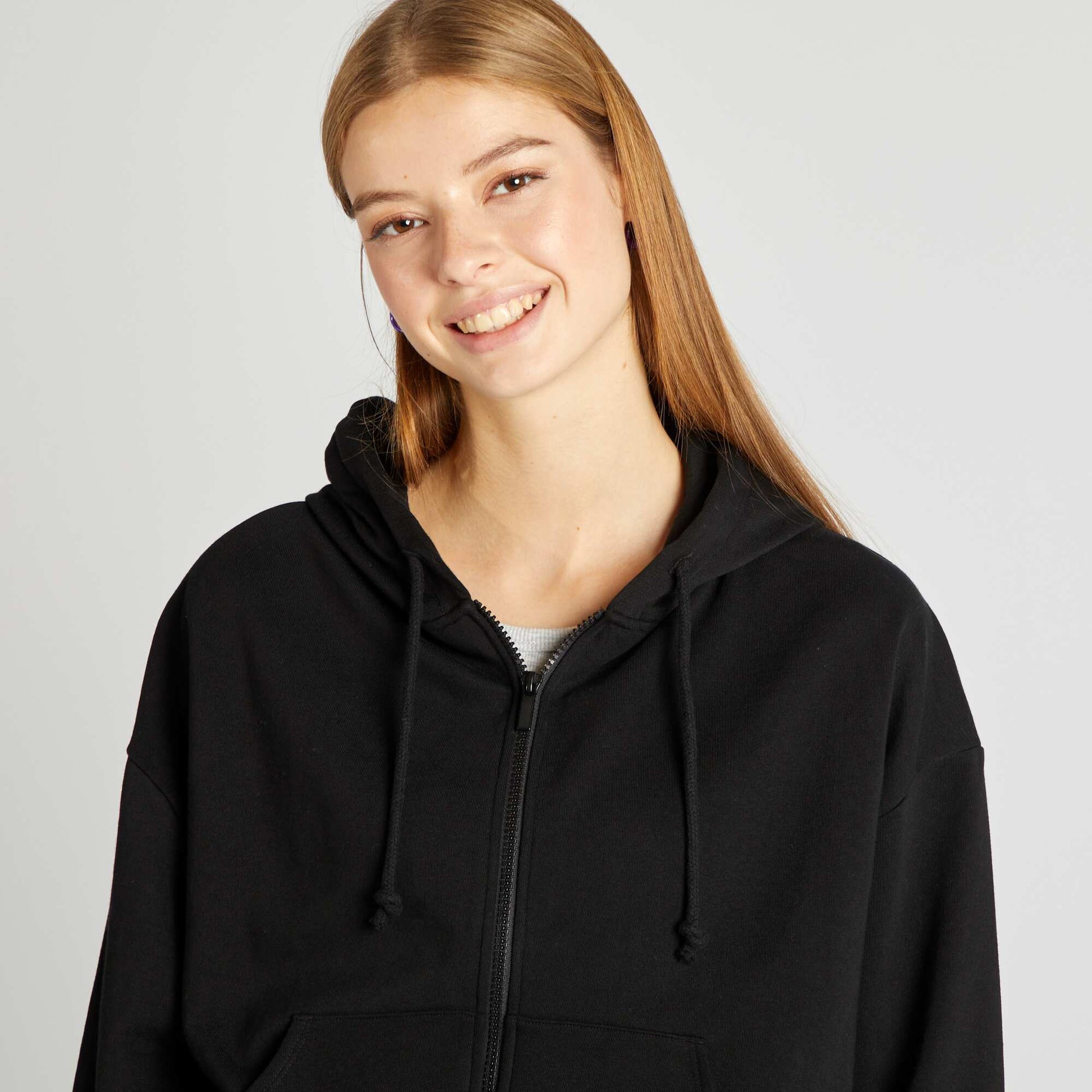 Sweatshirt Sweat A Capuche Noir Kiabi Sweat A Capuche Noir Femme