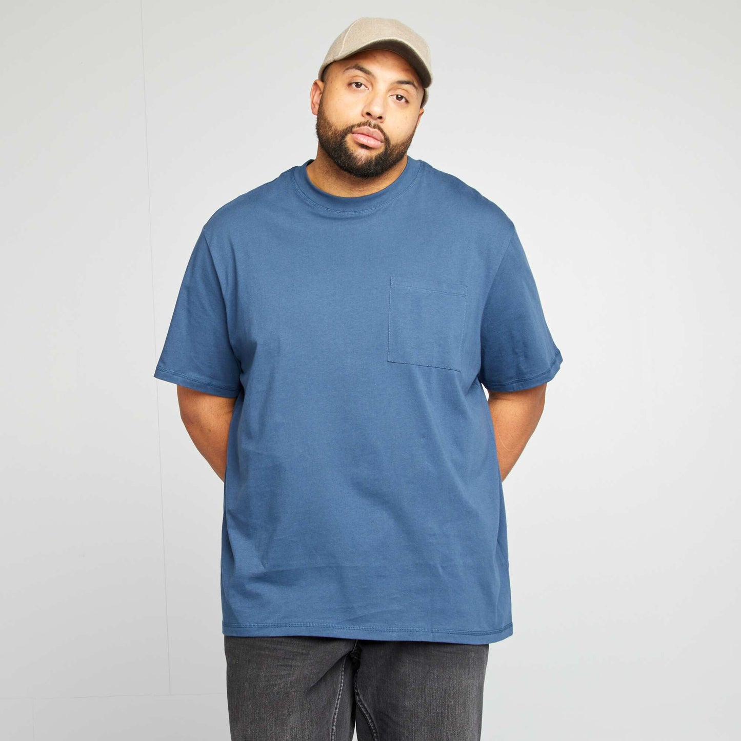 T-shirt manches courtes avec poche poitrine BLEU