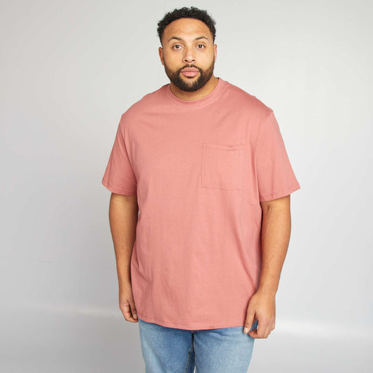 T-shirt manches courtes avec poche poitrine ROSE