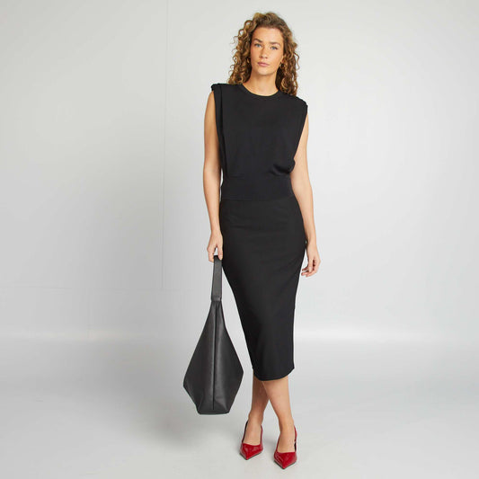Jupe midi NOIR